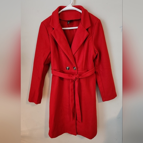 N/A Jackets & Blazers - Red Peacoat Womens